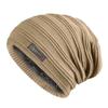 Gorro de punto de cabeza grande con forro polar para hombre, otoño e invierno, grueso, estilo coreano, protección para las orejas, gorro de lana, para exteriores, resistente al viento, para el frío, para montar, tipo pullover, de algodón