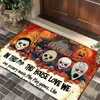 Decoración de Entrada de Dibujos Animados de Halloween Transfronteriza Felpudo Calavera Calabaza Alfombra de Terciopelo de Cristal Absorbente de Agua Felpudo para Puerta Principal