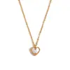 Moda Europeia e Americana Elegante Simples Personalidade de Nicho Colar Aço Inoxidável Banhado a Ouro 18K Pulseira Única de Concha Coração para Mulheres