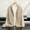 Cárdigan con capucha de cachemir lujoso, suave y grueso para hombre, chaqueta con cremallera y tres rayas, sudadera casual deportiva, entrega directa de fábrica
