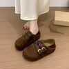 Nuevo Estilo Primavera y Otoño 2026: Tacón Invisible Interior de 5 cm para Mujeres Bajitas, Zapatos Planos Cómodos de Punta Redonda y Corte Bajo con Cierre de Doble Hebilla