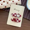 Estilo Coreano Retro Cuadros Dibujos Animados Ovalado Pin BB Dulce Sensación de Alta Gama Flequillo de Niña Clip Lateral para el Cabello Pasador Accesorios para el Cabello