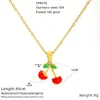 Moda transfronteiriça série de frutas simples multi-estilo cereja pingente colar clavícula feminino joias de aço inoxidável