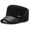 Gorra de Invierno para Hombre Estilo Papá Protección contra el Frío Protección para los Oídos Gorra de Copa Plana para Hombres de Mediana Edad y Mayores Abuelo Hombre Mayor Gorra Gruesa de Algodón Cálida con Terciopelo