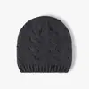 Gorro de Tricô Jacquard Liso com Costela para Outono e Inverno para Mulheres, Aba de Algodão Respirável Quente para Uso Externo Casual Versátil