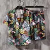 Camisa Floral Personalizada Moda Masculina Roupa de Praia Havaiana Impressão Digital 3D Transfronteiriça Europeia e Americana Camisa de Colarinho Cubano