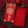 Sobres Rojos para Bodas al por Mayor con Símbolos de Matrimonio Feliz Modelo Nuevo 2026 Papel Grueso Estampado en Oro de Alta Gama Estilo Chino Venta Directa de Fábrica