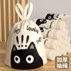 Bolsa de basura con cordón de Tigre Gordo Impresa Engrosada para el Hogar Cocina Sala de Estar Bolsa de Plástico Portátil Bolso Grande de Aspecto Elevado