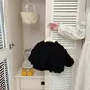 Conjunto Infantil Estilo Coreano Primavera e Outono 2026 Novo Jaqueta da Moda Stylish para Menina Camiseta Básica Versátil Calça Casual