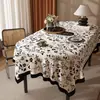 Mantel Vintage Estilo Francés, Impermeable, Resistente al Aceite, Lavable, Mantel Rectangular con Estilo de Mediados de Siglo, Lujo Ligero, Sensación de Alta Calidad y Mantel de Ambiente