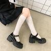 Calcetines finos de verano para mujer, estilo universitario, uniforme JK, calcetines de pantorrilla, calcetines de malla hueca, medias de color sólido