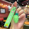 Llavero de dibujos animados con forma de fruta linda, figura de goma blanda de fresa y sandía, colgante creativo para mochila de estudiante, pequeño accesorio