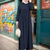 Em Estoque Transfronteiriço Cor Sólida Tamanho Grande Manga Longa Solto Pulôver Casual Vestido Longo Atacado de Fábrica