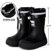 Botas de lluvia para niños niños y niñas botas de lluvia forradas de polar antideslizantes zapatos de agua niños medianos y grandes estudiantes zapatos de agua exteriores impermeable para padres e hijos mujeres