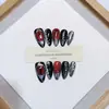 Nai Zi Uñas Portátiles Puras Hechas a Mano Otoño e Invierno Nuevo Ojo del Diablo Uñas Francesas Completamente Pintadas a Mano Parche de Arte para Uñas Ojo de Gato