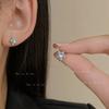 Pendientes sencillos de estrella de cinco puntas con diamantes de moda, pendientes de estrella de plata pequeños y pequeños Joker de nicho, para dormir sin pendientes