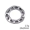 24x24mm 2.7g Plata Antigua ZAKKA Retro Accesorios DIY Anillo Redondo Martillado Colgante