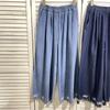 Estilo Japonés Estilo Pequeño Fresco Bordado Lindo Hongo Pantalones Rectos Mezclilla Lavada Pierna Ancha Pantalones de Niña Material Delgado Estilo Verano