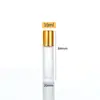 Botella de Aceite Esencial Rollerball de 10 ml en Stock con Tapa, Boca Roscada, Botella Roller para Masaje, Botella Vacía Recargable para Aceite Esencial Mate