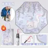 Tira reflectante de seguridad manual con hebilla para niños, esquinas redondeadas anti-pellizco, diseño de dibujos animados, doble uso para lluvia y sol, protección UV, específico para estudiantes