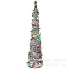 Árbol de Navidad de Lentejuelas de Colores Transfronterizo, Árbol de Navidad Plegable, Adorno para la Atmósfera de Fiesta Navideña en Casa