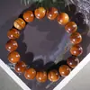 Pulseira Circular Única de Huanghuali Não Amarelado com Grão Horizontal 12mm Pulseira de Contas Budistas Cordão de Contas de Madeira Enrolado no Dedo Jacarandá Macio