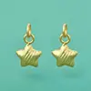 Nuevo Colgante de Estrella de Cinco Puntas Bañado en Oro Color Plata de Ley S925 Encanto de Estrella Cepillada Hecha a Mano Accesorio para Pulsera DIY