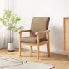 Silla de Madera Maciza, Sillón Individual, Reposabrazos, Respaldo Suave, Silla de Oficina para Conferencias por Computadora, Silla de Mahjong, Silla de Escritorio para Personas Mayores