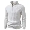Suéter com zíper de gola alta meia-altura estilo europeu e americano para outono e inverno, peça de tricô, pulôver casual tendência com gola alta, camada base