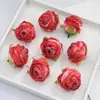 B Flores de Rosa con Borde Quemado Simulado Materiales para Manualidades, Capullos de Flor, Flores Artificiales, Decoración de Caja de Regalo, Arreglo de Boda, Accesorios de Decoración Floral