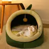 Nido de gato otoño e invierno cama de gato semicerrada nido cálido para mascotas cama para perro lavable universal para todas las estaciones nido pequeño para mascotas perro pequeño