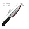 Simulación de Halloween cuchillo de plástico rojo neto sangre cuchillo afilado festival fantasma juguete decorativo sangre cuchillo de cocina accesorios de truco cimitarra hoz