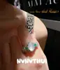 Joyas: Anillo de Cuarzo Jadeíta Birmano de Espuma de Agua Natural, Sensación Atmosférica, Calcedonia en Forma de Calabaza Comparable a los Anillos de Jade