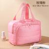 Bolsa de cosméticos do mesmo tipo Little Red Book, bolsa de armazenamento para cuidados com a pele de grande capacidade para mulheres, divisória para escova de cosméticos, bolsa de viagem para lavagem