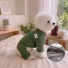 Chaleco para Mascotas de Otoño e Invierno Moda para Perros Ropa Acolchada de Algodón Ropa para Perros de Cuatro Patas con Anilla para Correa Gato