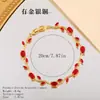 Pulseras Populares Europeas y Americanas Transfronterizas, Pulseras Chapadas en Cobre Oro Real Incrustadas con Circonita, Pulseras de Lujo Ligero de Gama Alta, Venta al por Mayor de Fabricantes de Joyería