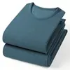 Conjunto de ropa interior térmica sin costuras de terciopelo alemán transfronterizo para hombre, pantalones y top térmicos elásticos de otoño, conjunto de capa base térmica para hombre