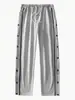 Pantalones Casuales Deportivos de Botones para Hombre Amazon Europa y América Otoño Verano Delgados Sueltos Rectos con Cordón Tallas Grandes Pantalones Largos