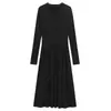 Love and Nancy Trece Líneas Minimalista Invierno Seda Lana Cintura Baja Adelgazante Vestido de Ambiente para Fiesta Anual para Mujeres 04048