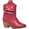 Botas Femininas Novas Transfronteiriças Botas de Cowboy Ocidentais Modernas com Aspecto Desgastado Salto Grosso Botas Curtas Tamanho Grande Botas Curtas