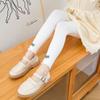 Pantalones de Primavera Nuevos para Niñas Verdes con Lazo de Encaje hasta el Tobillo Ropa Exterior Infantil de Algodón tipo Leggings de Estilo Coreano Anchos con Raya Vertical
