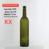 Garrafas de Vinho Tinto de 750ml no Atacado, Garrafas de Vinho de 187ml, Garrafas de Bebida para Champagne, Material Garrafas de Vidro Cristal Verde Escuro de 500ml