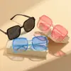 Gafas de sol cuadradas de montura grande con degradado estilo coreano para mujer, de moda en Instagram, para cara grande, adelgazantes, protección UV para hombre