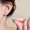 Pendientes de flores de color dopamina de verano para mujer, con ambiente festivo, pendientes que combinan con todo, pendientes de temperamento con halo de moda