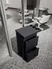Mostrador de Herramientas para Barbería, Gabinete de Acero Inoxidable de Doble Cara para Salón de Peluquería, Almacenamiento con Cajones y Estante para Secadoras