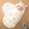Infant Cotton Skin-Friendly Swaddle Washable All-Season Hooded Super Soft Baby Sleeping Bag For Childbirth Sweat-Absorbent Wrap-Around Style