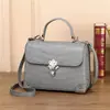 Bolso Pequeño Cuadrado de Cuero Genuino Estilo Nuevo para Mujer con Diseño de Cocodrilo, Bolso de Hombro de Moda Tipo Tofu Doctor, Bolso Estructurado de Gran Capacidad, Bolso Cruzado de Moda