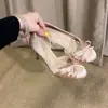 Zapatos de tacón alto Chuyuji de satén francés elegante con lazo, punta redonda y corte lateral para mujer, zapatos versátiles de tacón bajo cómodos de llevar