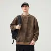 Sudadera de Cuello Redondo Anyang para Hombre Otoño Peso Pesado 2025 Nueva Marca Guapa de Moda Tops Camisetas Básicas de Punto para Hombre Venta al por Mayor