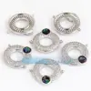Accesorios para joyería DIY mitad plata 925 oro microincrustación concha de abulón Conector de corazón de manzana y durazno